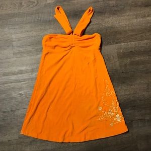 Terry Cloth Dress/Cover-up with Gold Foil Detail